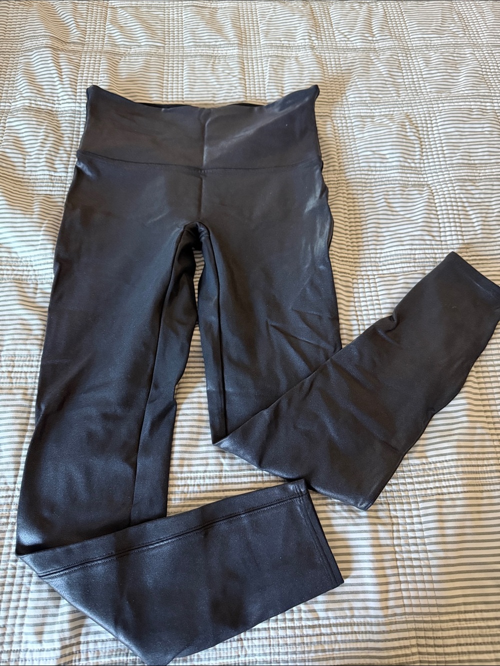 High-Rise Black Faux-Leather Leggings